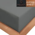 thumbnail image 4 of Empyrean Bedding Double Brushed Microfiber 14" - 16" Deep Pocket Fitted Sheet, Twin, Charcoal Gray, 4 of 6