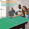 thumbnail image 3 of Ping Pong Table Top, 96" Foldable Ping Pong Table Topper for Pool Table, Indoor Outdoor Mid-Size Tennis Conversion Top with Net and Foam Padding, Green, 3 of 9