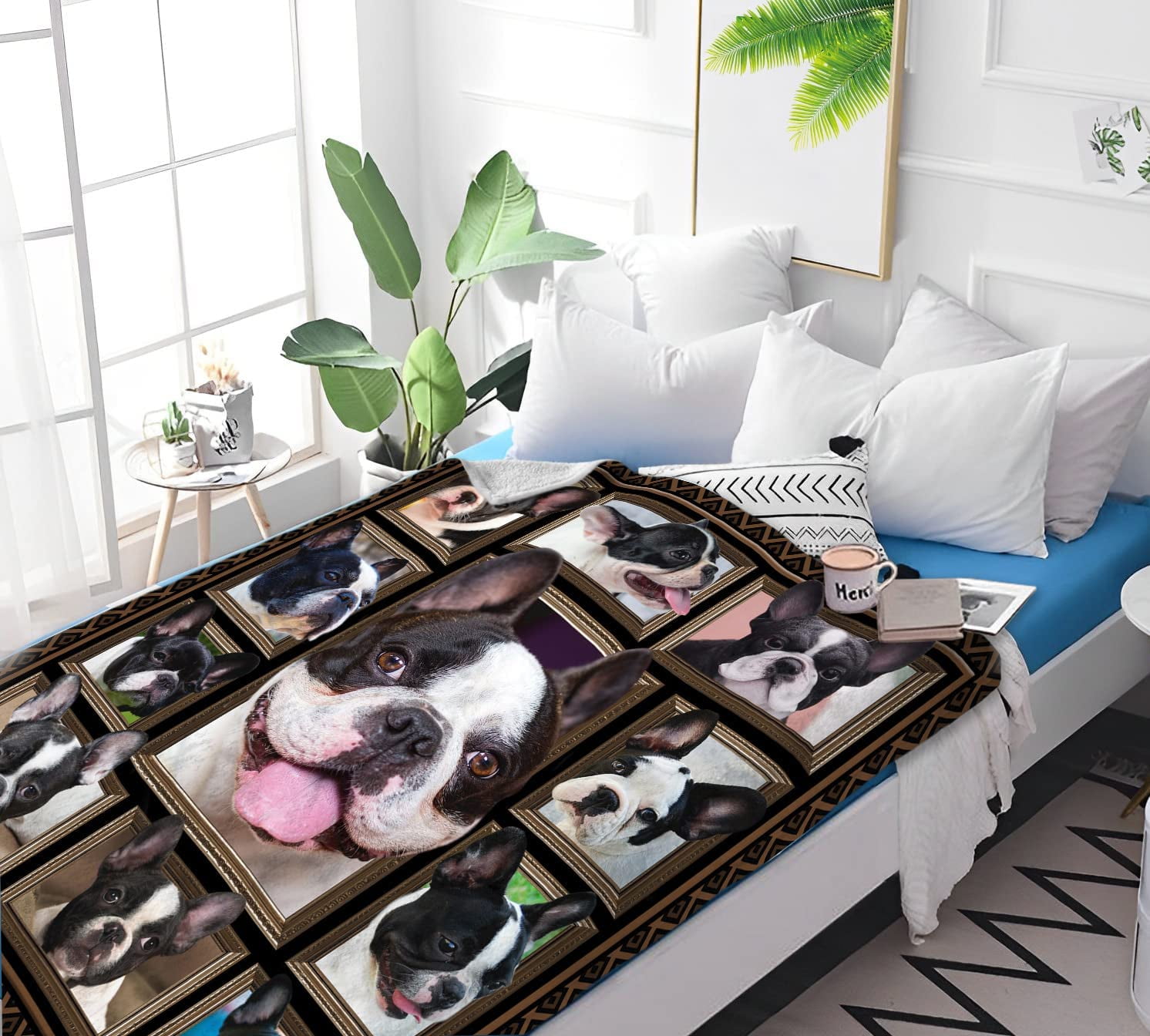 French Bulldog Blanket for Women Men, French Bulldog Gifts for Dog Lover, Super Soft Fuzzy Dog Throw Blanket French Bulldog Decor Plush Gift for Birthday Christmas 60x80 inch