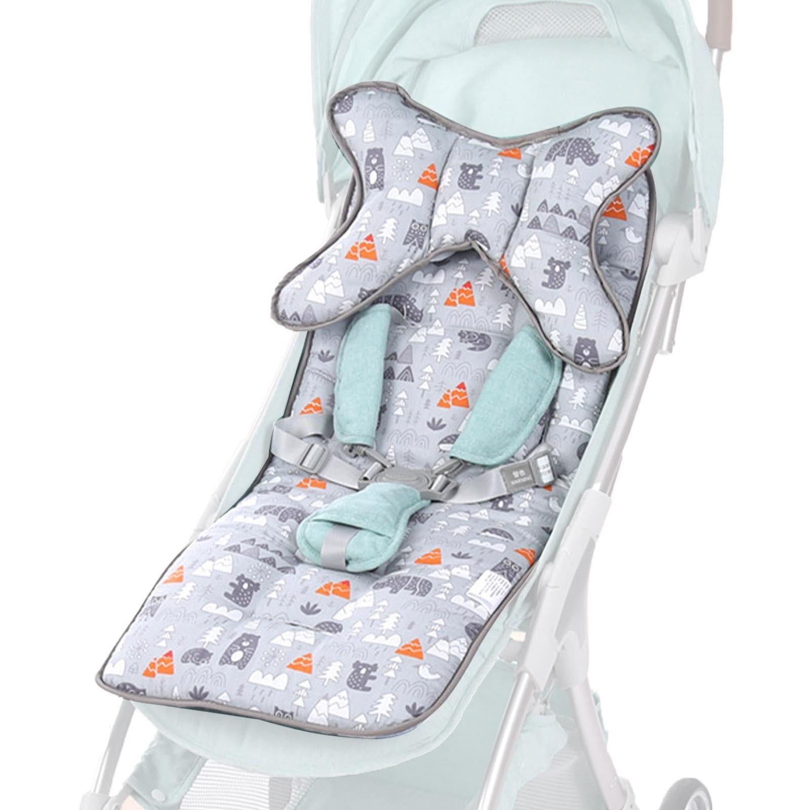 Baby Stroller Cushion | Toddler Car Seat Cushion Soft Stroller Mat Baby Stroller Bunting Bags Baby Head Neck Support Pillow Mattress Cover Toddler Seat Pad Liner