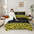 thumbnail image 4 of jejeloiu Inspirational Quote Theme Queen Comforter Set,Wild Cheetah Texture Bedding Sets,Yellow Black Bedding Comforter Set For Girls Boys,Microfiber Bedroom Decor Reversible,3pcs, 4 of 8