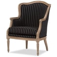 thumbnail image 2 of Baxton Studio Fauteuil d'Appoint Charlemagne en Noir et Gris, 2 of 6