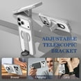thumbnail image 3 of for iPhone 14 Plus Magnetic PU Leather TPU Case Stand Bracket Ring Hand Strap, Compatible with MagSafe, Luxury Shockproof Slim Translucent Frosted Phone Case for iPhone 14 Plus, Gray, 3 of 10