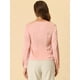 thumbnail image 4 of INSPIRE CHIC Blusa elegante de satén con cuello en forma de corazón y manga larga para mujer Rosa S, 4 of 5