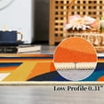thumbnail image 4 of Hasoo 8' x 10' Area Rug for Living Room Vintage Rug Non Slip Throw Rugs Simple Abstract Geometric Indoor Carpet, Blue Orange, 4 of 6