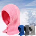 thumbnail image 3 of Solid Color Ear Protection Elastic Knitted Scarf Hat Unisex Buttons Knitted Warm Neck Collar Cap Fashion Accessories, 3 of 10