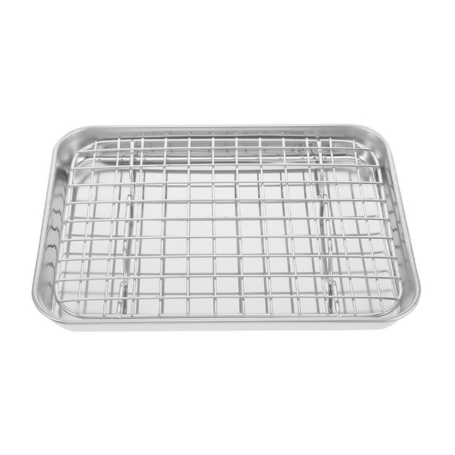 SHISUYAN Plaque de Cuisson en Acier Inoxydable avec Grille Métal Plaque de Cuisson pour Four