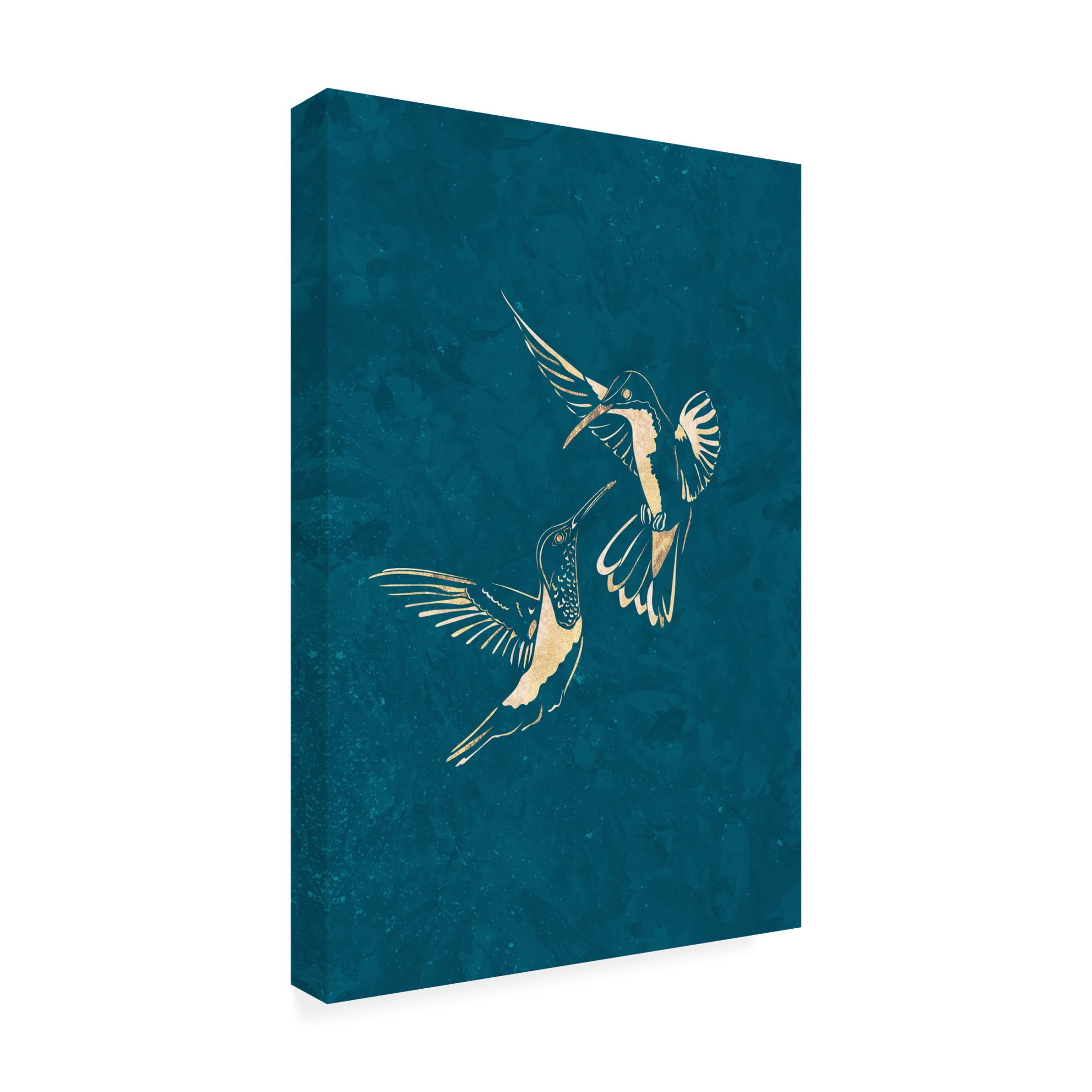 Trademark Fine Art Sarah Manovski Gold Hummingbird Line art Silhouettes 3 Canvas Wall Art