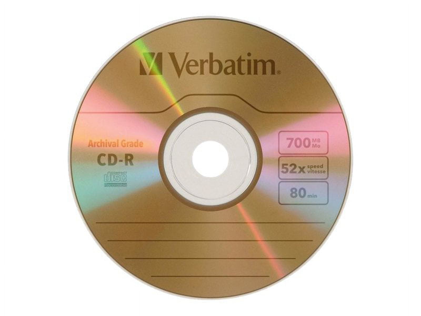Verbatim 96319 CD-R Archival Grade Disc- 700MB- 52x- w/Jewel Case