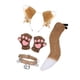 thumbnail image 2 of Conjunto de guantes y collar con orejas y cola de zorro para fiestas temáticas de animales, cumpleaños y carnaval. Marrón, 2 of 9