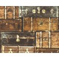 thumbnail image 1 of Sample. Concord Wallcoverings Vintage Pattern Textured Wallpaper Luggage Boxes, Yellow339832, 1 of 1