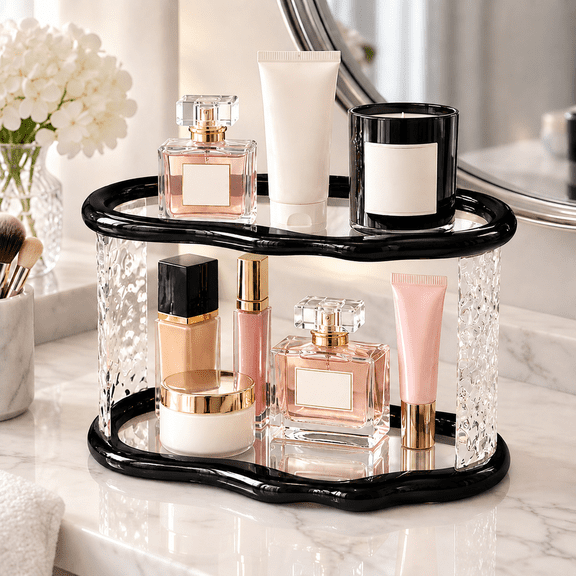 Acrylic Display Stand Perfume Organizer for Makeup Skincare Fragrance Bottles Countertop Display Acrylic Perfume Stand Organizer for Bathroom Bedroom Décor