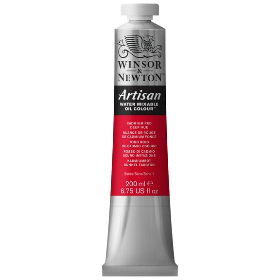 Winsor & Newton Artisan Water Mixable Oil Colours, 200ml Tube, Cadmium Red Deep Hue