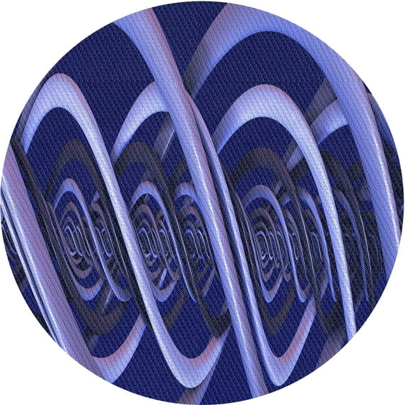 Ahgly Company Indoor Round Patterned Medium Slate Blue Area Rugs, 5' Round