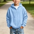 thumbnail image 3 of Iyufng Quarter Zip Hoodies for Boys Waffle Texture Ribbed Cuff & Hem Relaxed Fit Daily School Long Sleeve Pullover Sweatshirt, 3 of 9