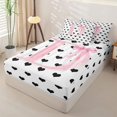thumbnail image 2 of Manfei 3D Alphabet Print C Zipper Full Size Comforter Sets with Fitted Sheet and 2 Pillowcases,Pink Girly Bowknot Zipper Bedding Set,Pink Reversible,4pcs, 2 of 7