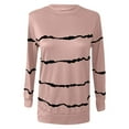 thumbnail image 4 of Womens Sweatshirts Crew Neck,Sweatshirt for Women,Women's Casual Striped Print Long Sleeve Shirt Oversized Pullover Loose Tops Blouse Trendy Shirt, 4 of 7