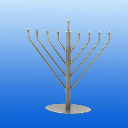 Israel Giftware EM-19P Electric Pewter Menorah with Clear & Bulbs, Blue - www.semashow.com