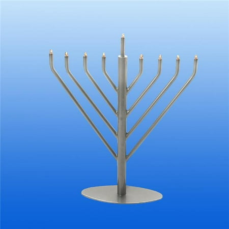 Pewter Giftware - Israel Giftware EM-19P Electric Pewter Menorah with Clear & Bulbs, Blue