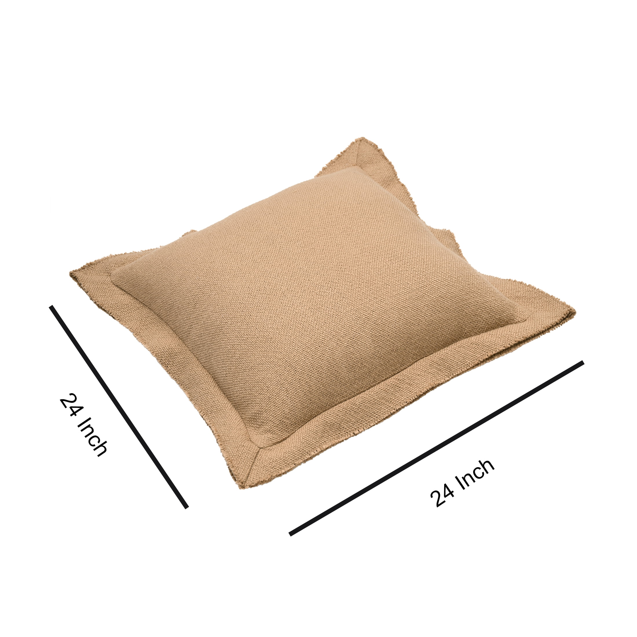 Better Homes & Gardens 24" x 24" Blake Bi-Flange Throw Pillow Cover, Dark Caramel