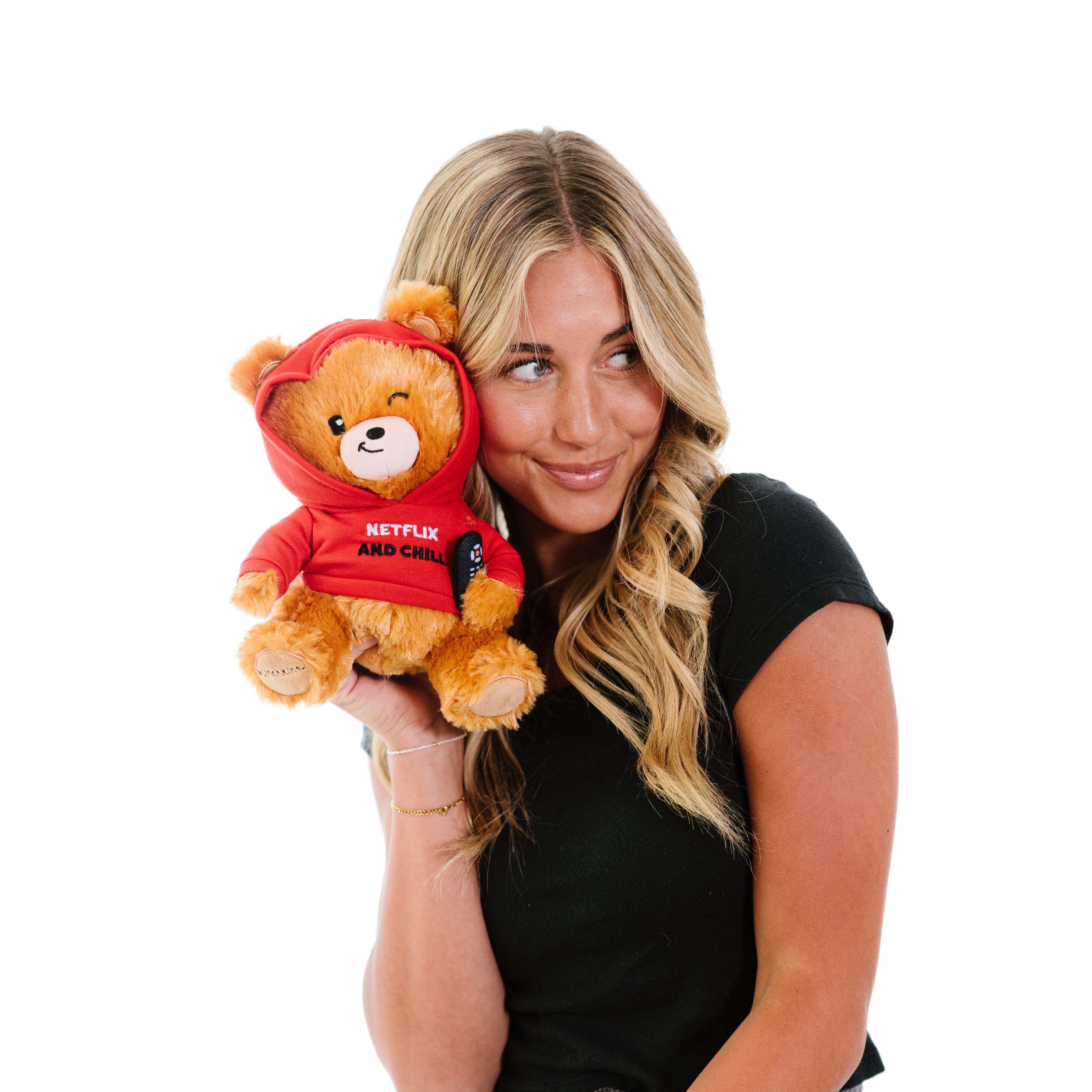 Punchkins Netflix and Chill Unbearable Plushie, Comical Plush Teddy Bear Collectible, Funny Meme,Gift, Weighted Base for Display