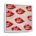 thumbnail image 3 of Designart 'Red Girl Lips Pattern' Modern Framed Canvas Wall Art Print, 3 of 5