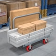 thumbnail image 5 of Heavy Duty Steel Panel Truck, 2000 lbs Capacity Drywall Cart, Platform Flat Cart with 6” Swivel Brake Casters, 1 Front Handlebar and 2 Side Handrails, 5 of 9