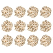 Uxcell 20 Pcs Wicker Rattan Balls Decorative Balls 1.18" for Vase Fillers Wedding Party Natural Color