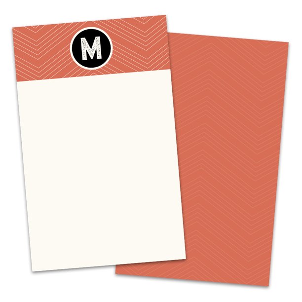 Personalized Chevron Border Initial Note Cards