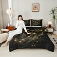 thumbnail image 4 of Castle Fairy Flying Butterflies 2Pcs Bedding Comforter Set for Boys Girls Teenagers,Black Golden Twin Comforter Sets,Bling Glitter Breathable Bedding Set,Microfiber Bedroom Decor, 4 of 8