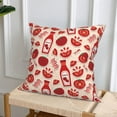 thumbnail image 6 of Throw Pillow Covers, Cute Tomato Ketchup Soft Square Pillow Cases with Invisible Zipper for Couch Bed Sofa, Farmhouse Fall Home Decor 16"x16", 6 of 7