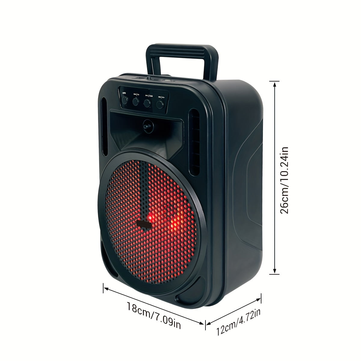 2PC 4000W Bluetooth Wireless Speaker with 6.5" Woofer, Heavy Bass, LED Party Lights, Rechargeable PA System with Handle, TWS/USB/TF/AUX/FM for Indoor & Outdoor , Camping & Home Parties
