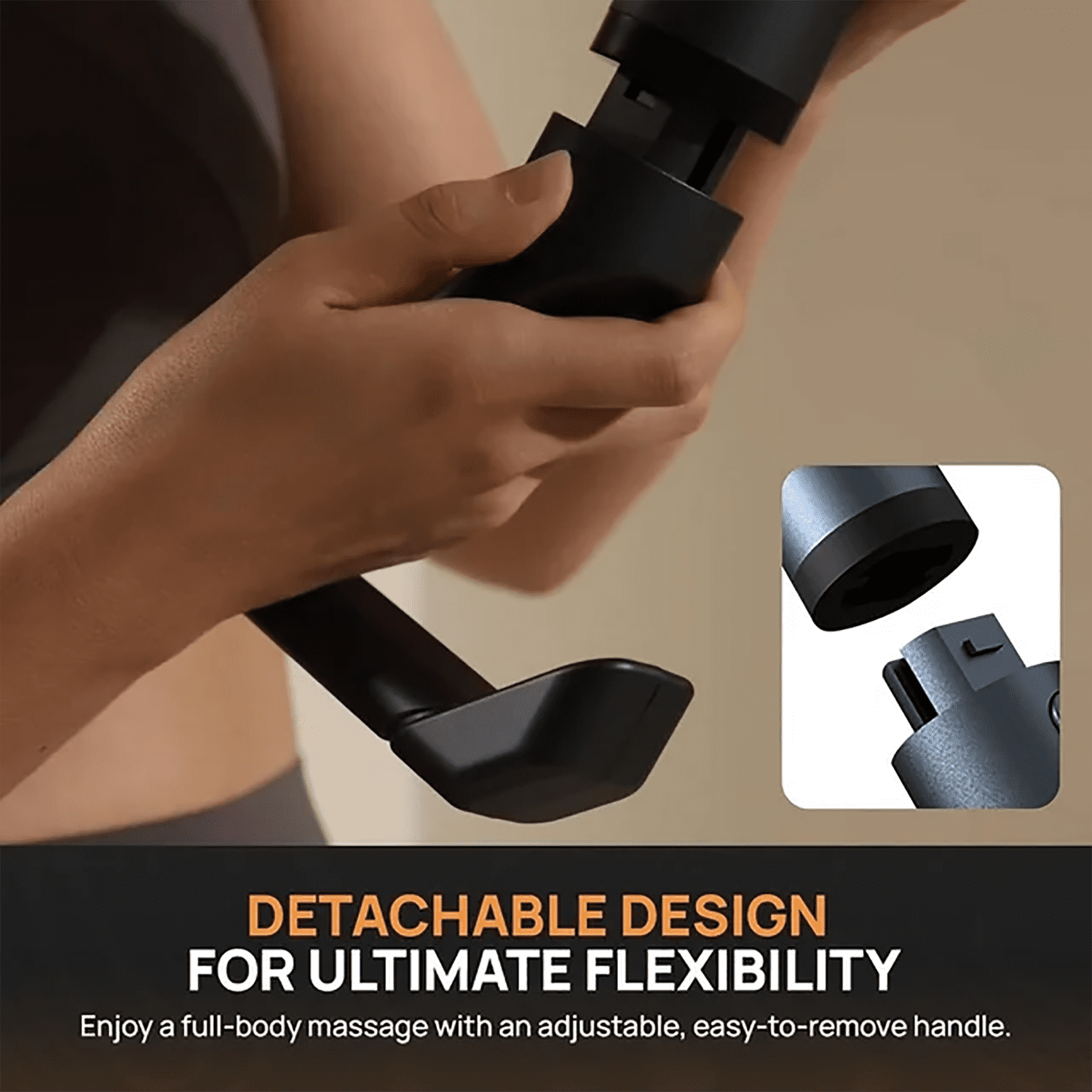 3-in-1 Massage Gun Deep Tissue - Percussion Muscle Massager with Extend Handle, LCD Screen for Neck Back Shoulder Relaxing