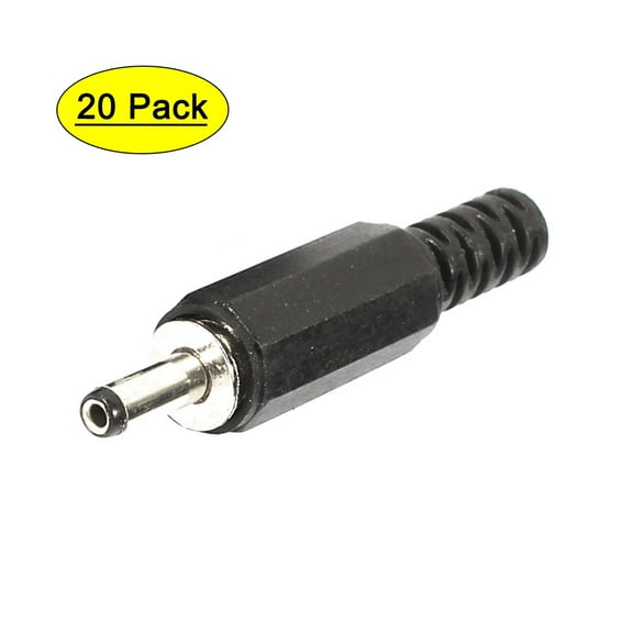 20 Pcs 3.5mmx1.35mm Male DC Power Jack Connector Socket Adapter Black