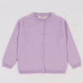 thumbnail image 3 of Dwellite Girls Crewneck Cardigan Long Sleeve Button Up Open Front Knit Sweater for Kids Everyday Outdoor Coat Light Purple 150, 3 of 4