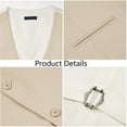 thumbnail image 7 of Vest for Men Formal Business Suit Vests Classic Solid Color Dress Waistcoat Wedding Suits Tuxedo, 7 of 7
