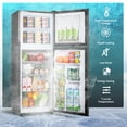 thumbnail image 3 of CALLIEVER 2-Door Mini Fridge with Freezer,5.0 Cu.Ft Compact Refrigerator for Dorm,Bedroom,Office–7-Level Temp Control,Reversible Door,Black, 3 of 8