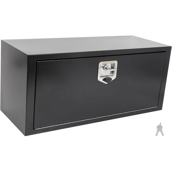 AINTIER Black Iron Underbody Truck Box 36 x 14 x 16 inch Contractor Tool Box Truck Bed Tool Box Storage Organizer