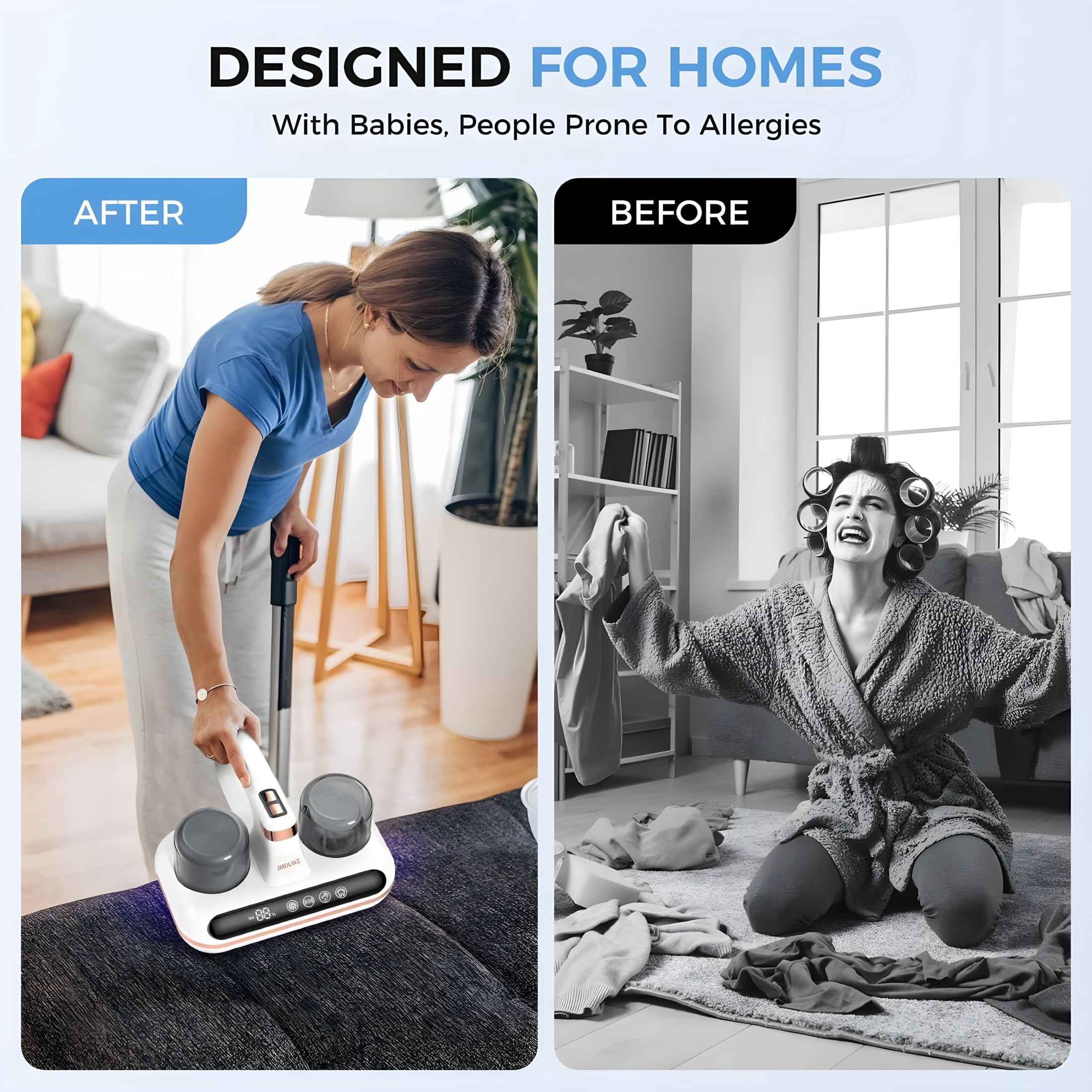 CURYMAY 2026 New Mattress Vacuum Cleaner - 5-In-1 Cordless Bed Vacuum Cleaner,Powered By Uv-C Light & Ultrasonic Technology,16Kpa Strong Suction,Low Noise,Suitable for Dust,Pet Hair,Etc.