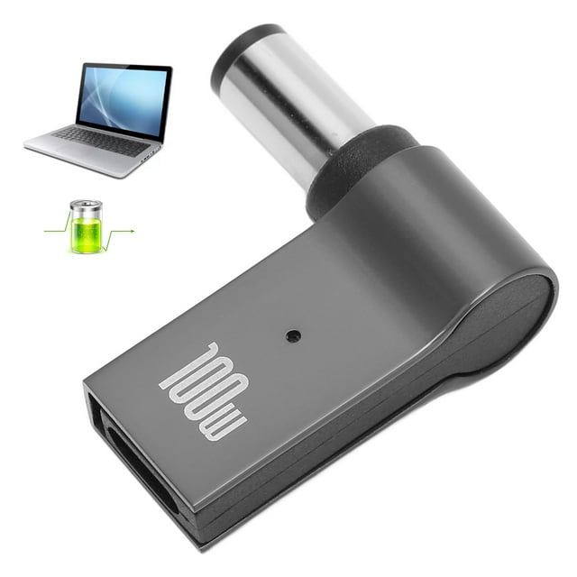 Right Angle PD Laptop Charging Adapter For Laptop, 100W Female To Male Type C Adapter, Aluminum Shell Fast Charge Converter, For Office, Studio, Travel Backpack