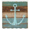 thumbnail image 5 of Ambesonne Rustic Shower Curtain, Nautical Rustic, 69"Wx75"L, Pale Blue Brown Teal, 5 of 5
