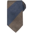 thumbnail image 1 of Corbatas formales de textura a rayas para hombres INSPIRE CHIC, color contrastante, azul marino y marrón, 1 of 4