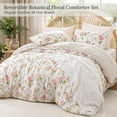 thumbnail image 2 of Exclusivo Mezcla Floral Full Comforter Set, 3 Pieces Full Size Lightweight Bedding Comforters, Beige Botanical Flowers Pattern, 2 of 8