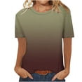 thumbnail image 7 of Ichuanyi Womens Summer Tops Trendy Gradient Color Print Short Sleeve Tshirts Shirts Crew Neck T Shirts Fashion, 7 of 7