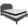 thumbnail image 2 of BizChair Queen Size Arched Tufted Upholstered Platform Bed in Dark Gray Fabric with Memory Foam Mattress, 2 of 6