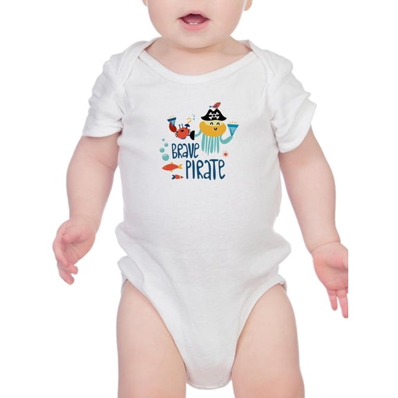 Lineless Crab N Octopus Pirates Bodysuit Infant -Image by Shutterstock, Newborn