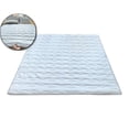 thumbnail image 2 of Striped Thin Mattress Pad Twin Size – Washable Polyester Quilted Bed Protector with Non-Slip Bottom, Lightweight Breathable Sleeping Mat for Dormitory, Easy Care (59 x 78 Inches), 2 of 6