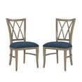 thumbnail image 2 of Linon Tanlsey Upholstered Dining Chair, Set of 2, Natural with Blue Fabric, 2 of 13
