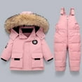 thumbnail image 5 of Baby Girls Snowsuit Toddler Winter Hooded Down Jacket Coat Snow Pants Kids Warm Hoodie Coat Jacket and Snow Pants Trousers 2 Pieces Ski Set, 5 of 5