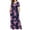 Purple, variant on Viikei Women's Printed Maxi Short Sleeve Dress,Women's Plus Printed Casual Short Sleeve Round Neck Pleated Pocket and Ankle Dress Green XXXXL